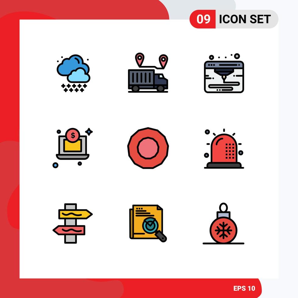 9 Creative Icons Modern Signs and Symbols of disease bonus internet action dollar Editable Vector Design Elements