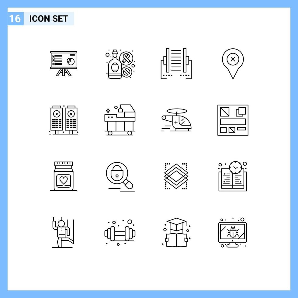 16 Creative Icons Modern Signs and Symbols of pin transfer drink digital connection Editable Vector Design Elements