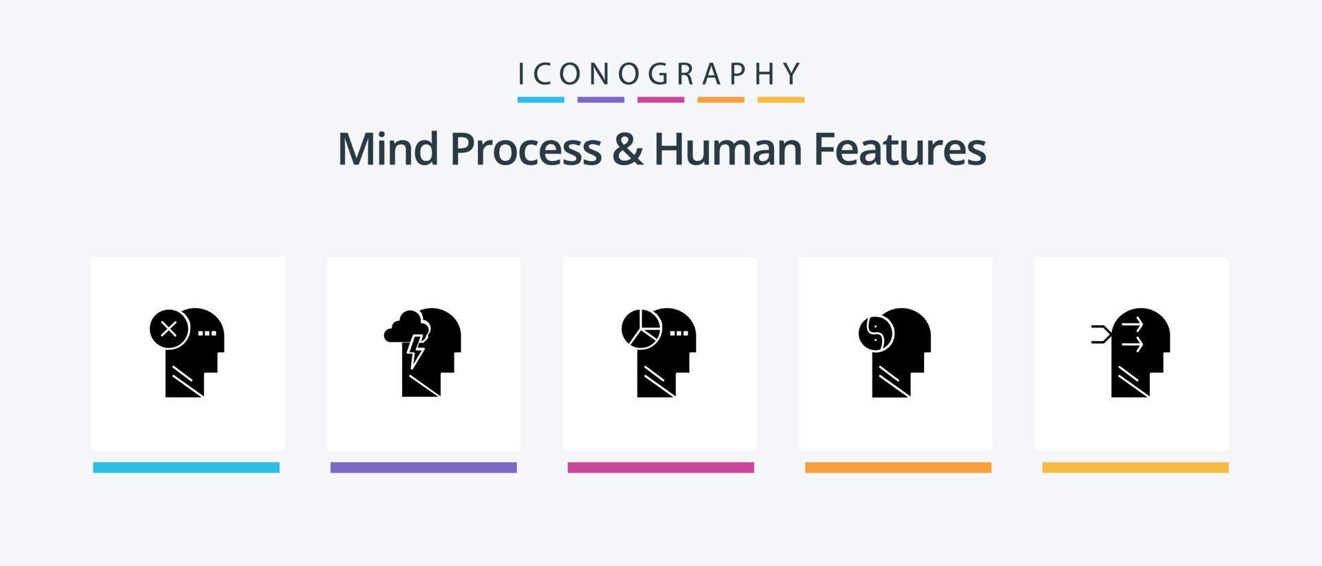 mente proceso y humano caracteristicas glifo 5 5 icono paquete incluso cabeza. svg . mental. pensamiento. cabeza. creativo íconos diseño vector