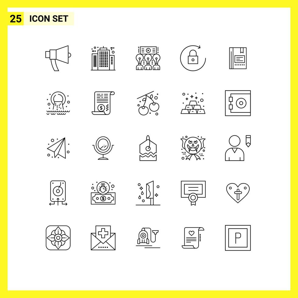 Group of 25 Modern Lines Set for rotate arrow company workshop seminar Editable Vector Design Elements