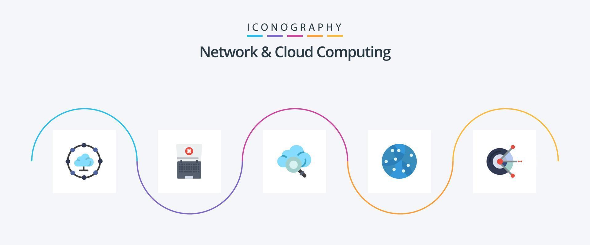 Network And Cloud Computing Flat 5 Icon Pack Including . disk. technology. computing. technology vector