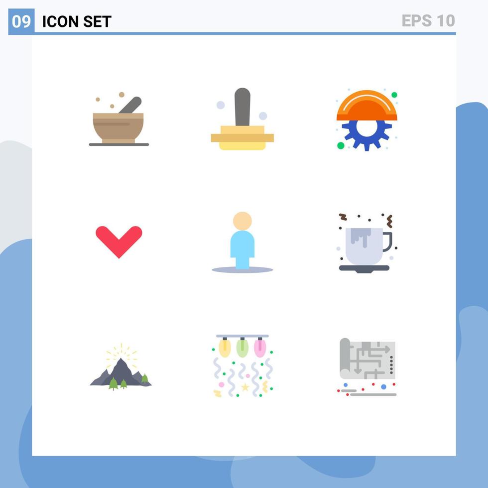 Set of 9 Modern UI Icons Symbols Signs for user avatar cutter down arrows Editable Vector Design Elements