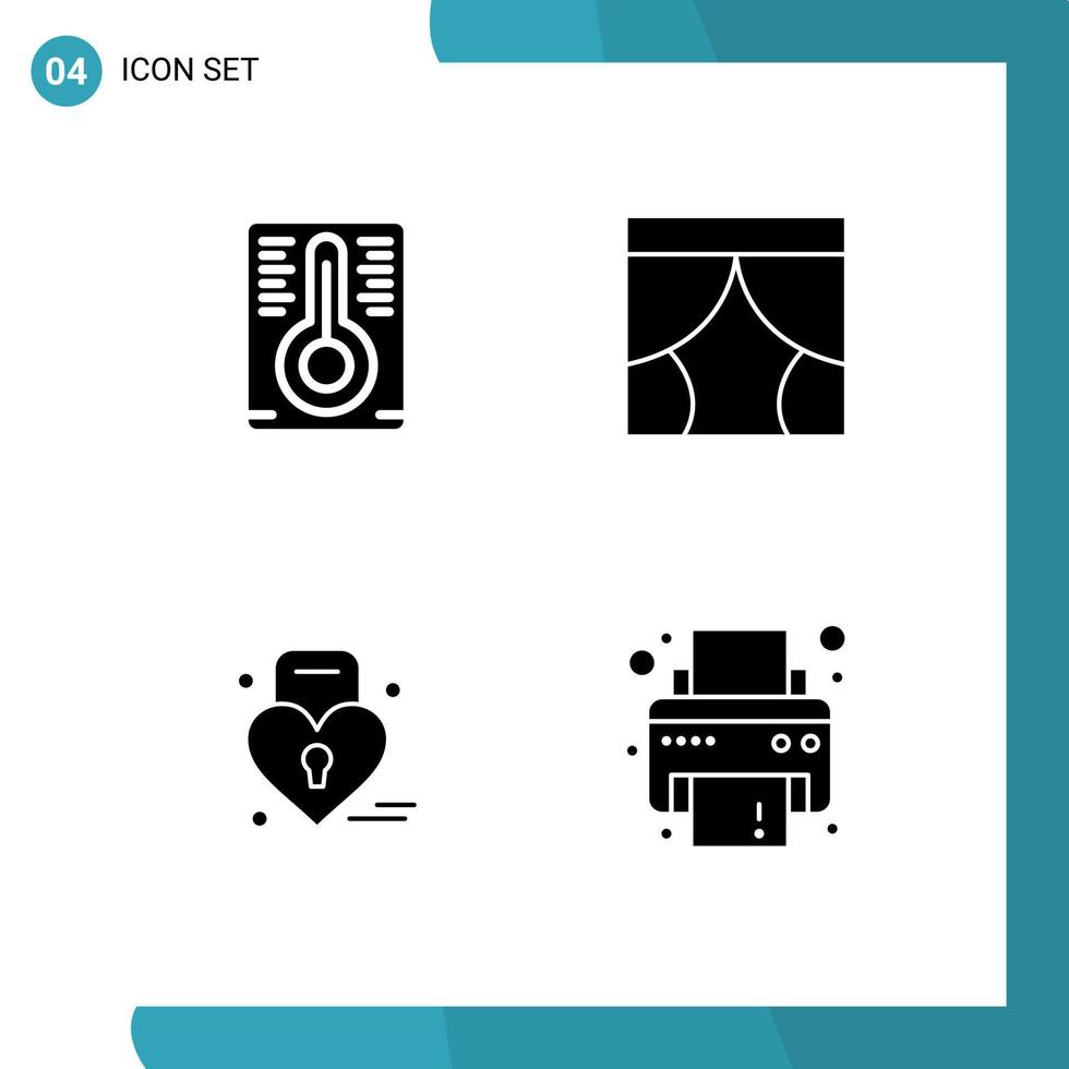 Stock Vector Icon Pack of Line Signs and Symbols for temperature heart interior window device Editable Vector Design Elements