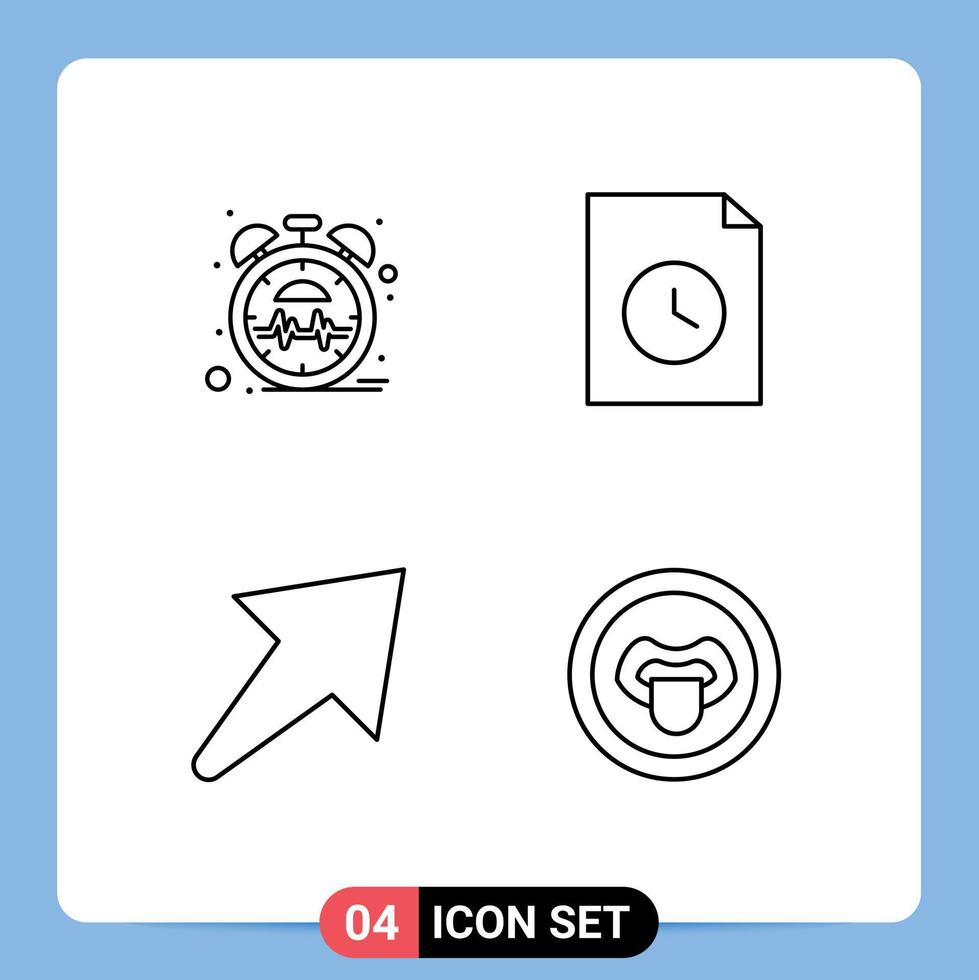 User Interface Pack of 4 Basic Filledline Flat Colors of beat u time history lab Editable Vector Design Elements