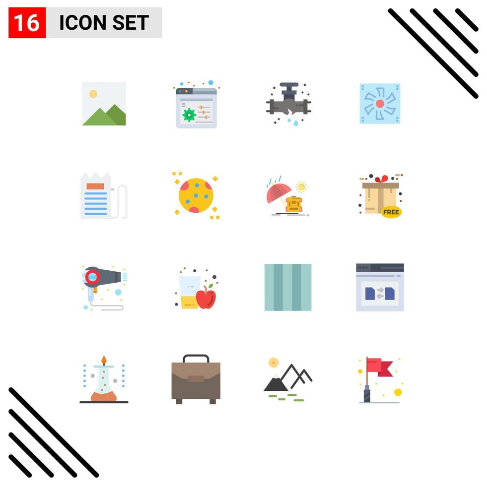 Stock Vector Icon Pack of 16 Line Signs and Symbols for invoice checkout plumber fan cooler Editable Pack of Creative Vector Design Elements