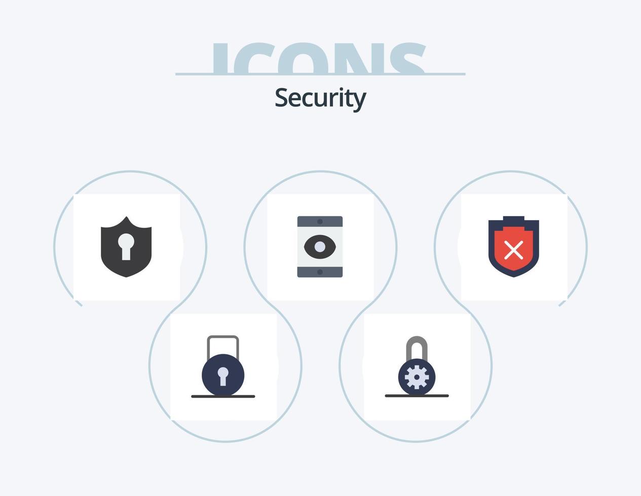 Security Flat Icon Pack 5 Icon Design. . warning. protection. shield. virus vector