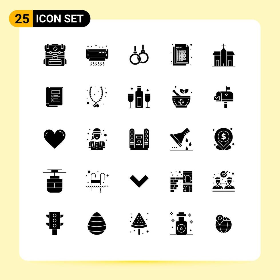 Set of 25 Modern UI Icons Symbols Signs for christian web ring web design Editable Vector Design Elements