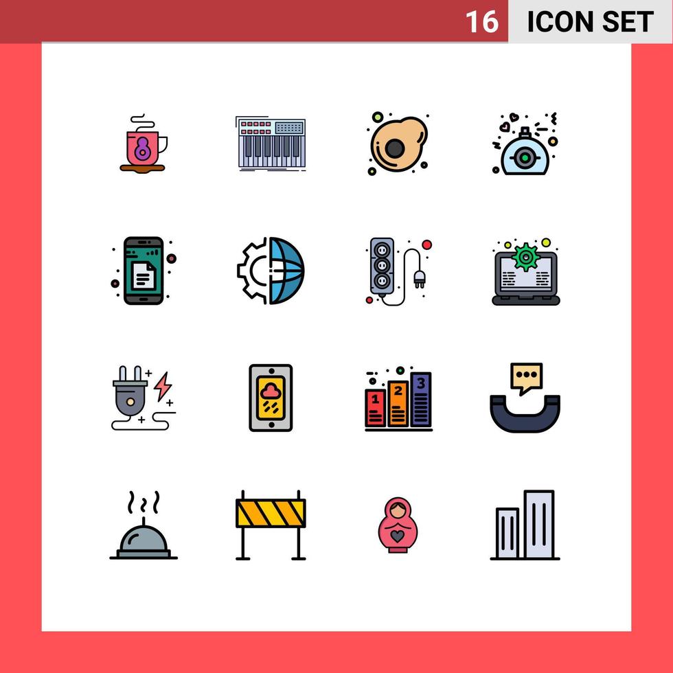 16 Creative Icons Modern Signs and Symbols of sheets data breakfast present love Editable Creative Vector Design Elements