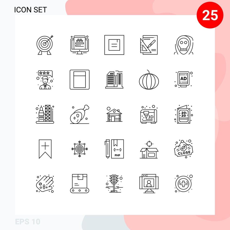 Set of 25 Vector Lines on Grid for evil dead layout success layout Editable Vector Design Elements