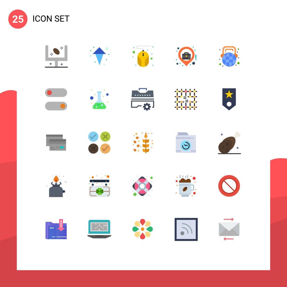 Universal Icon Symbols Group of 25 Modern Flat Colors of learning education computer business location location Editable Vector Design Elements