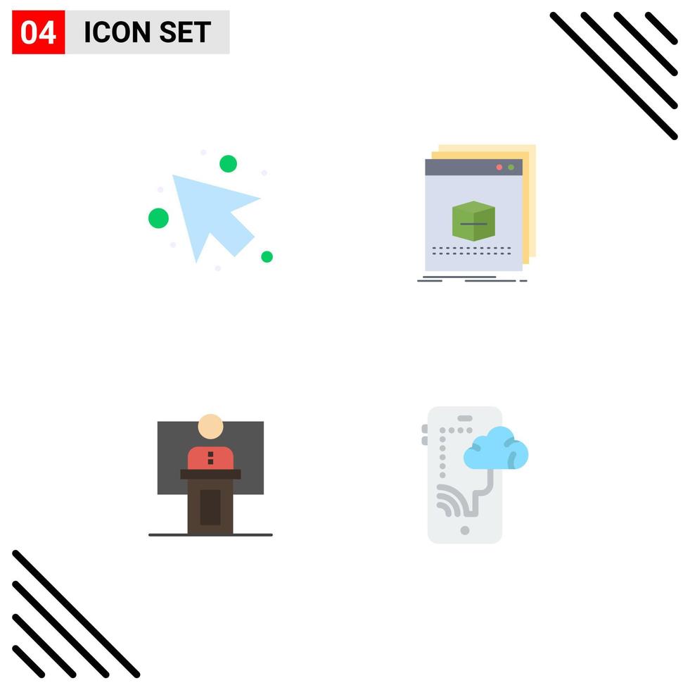 4 Flat Icon concept for Websites Mobile and Apps arrow business software file event Editable Vector Design Elements