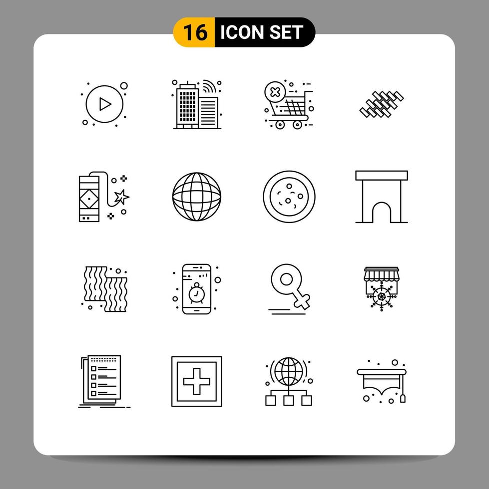 Set of 16 Modern UI Icons Symbols Signs for firework celebration store carnival block Editable Vector Design Elements