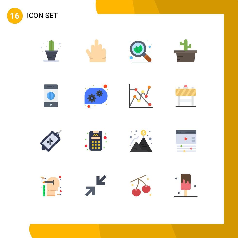 16 Universal Flat Colors Set for Web and Mobile Applications technical help world seo internet connection Editable Pack of Creative Vector Design Elements