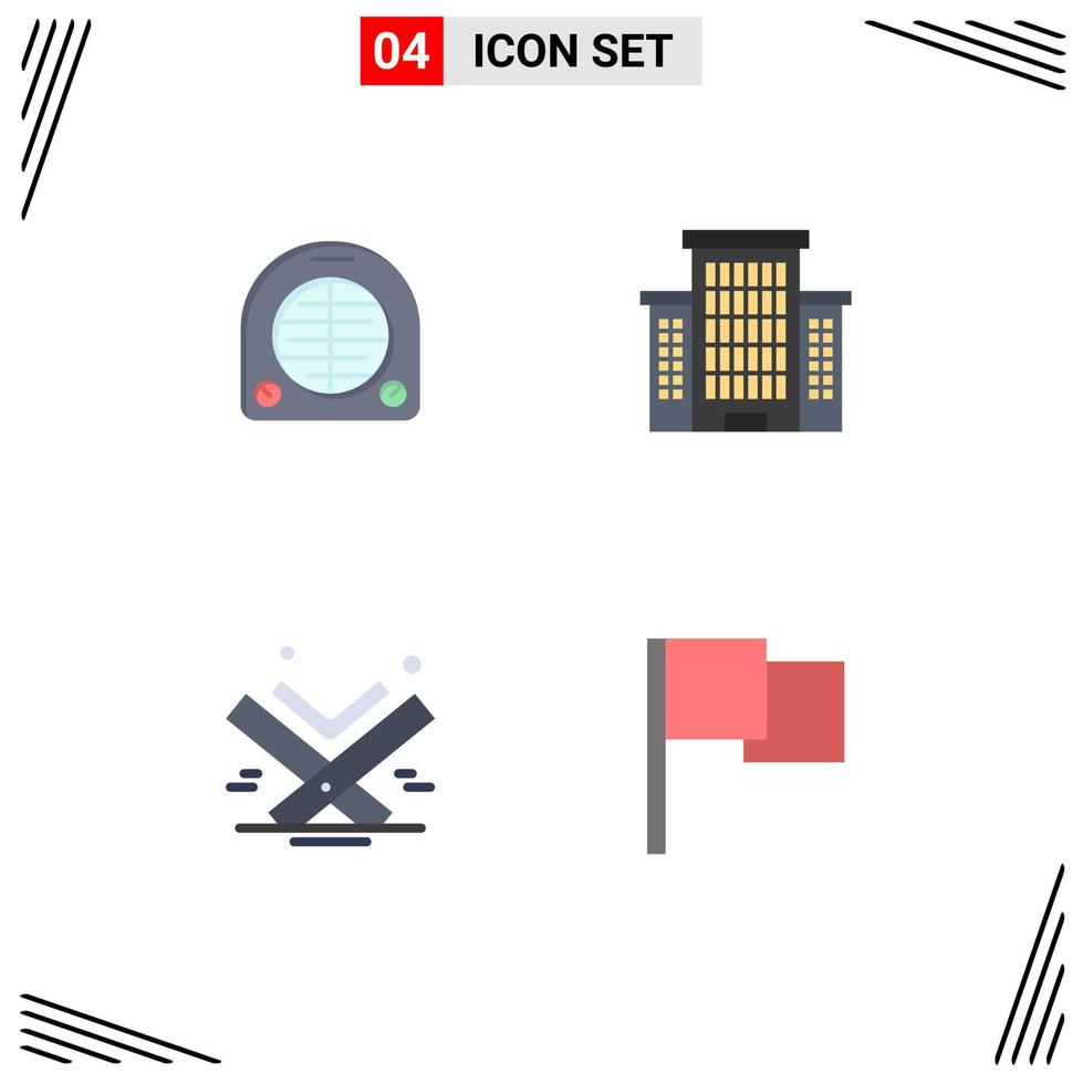 4 Thematic Vector Flat Icons and Editable Symbols of fan book home office eid Editable Vector Design Elements