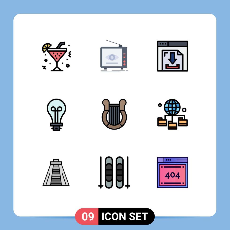 9 Creative Icons Modern Signs and Symbols of culture innovation tv creative multimedia Editable Vector Design Elements