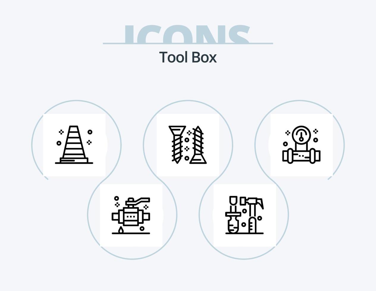 Tools Line Icon Pack 5 Icon Design. security. fences. level. tools. construction vector