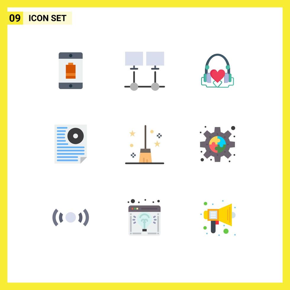 Stock Vector Icon Pack of 9 Line Signs and Symbols for letter data network wedding love Editable Vector Design Elements