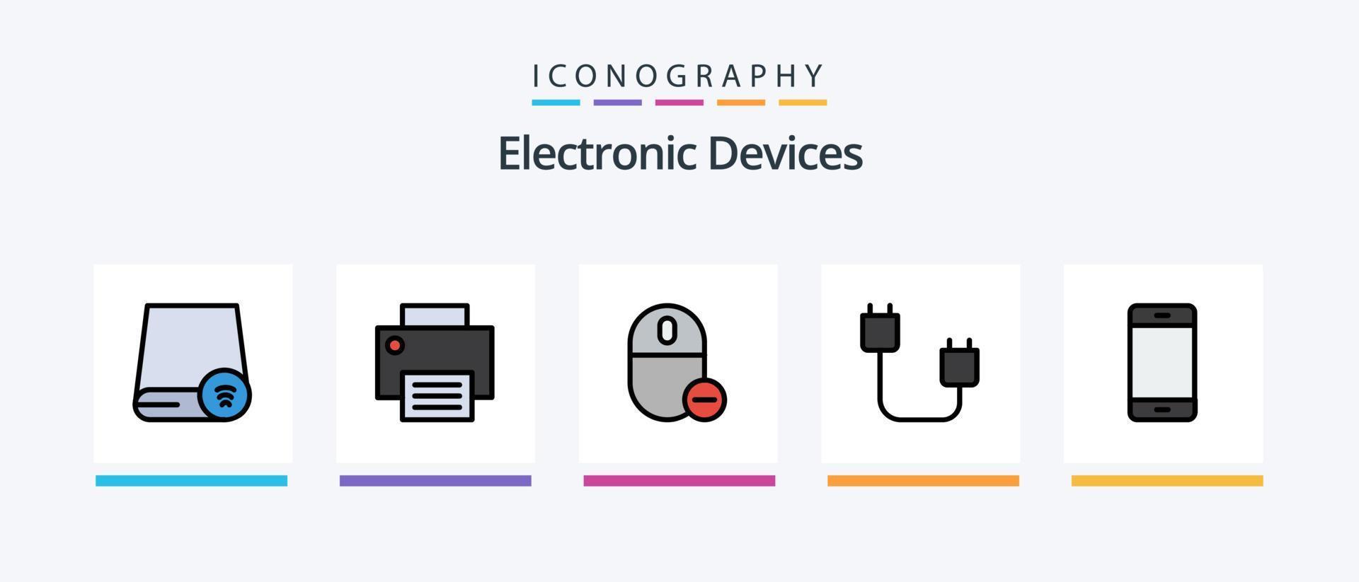 dispositivos línea lleno 5 5 icono paquete incluso hardware. dispositivos. artilugio. memoria. artilugio. creativo íconos diseño vector