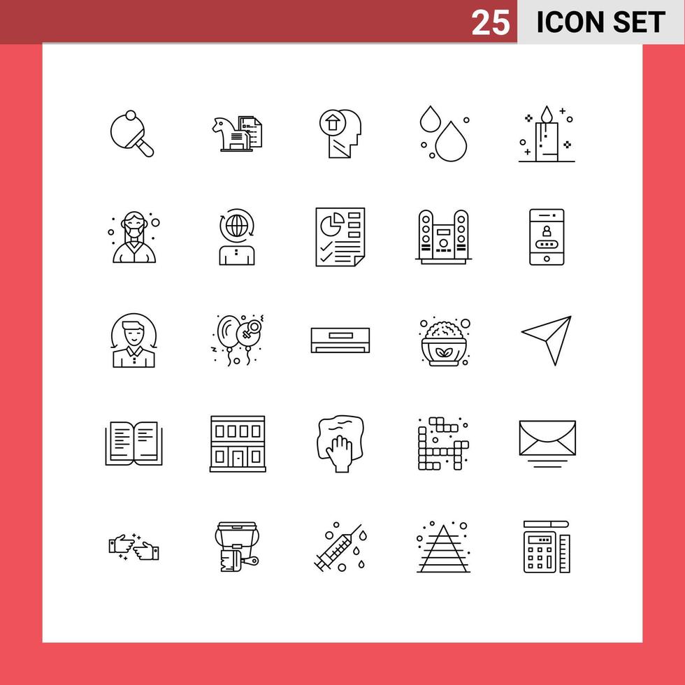 Stock Vector Icon Pack of 25 Line Signs and Symbols for droop up finance mind human Editable Vector Design Elements