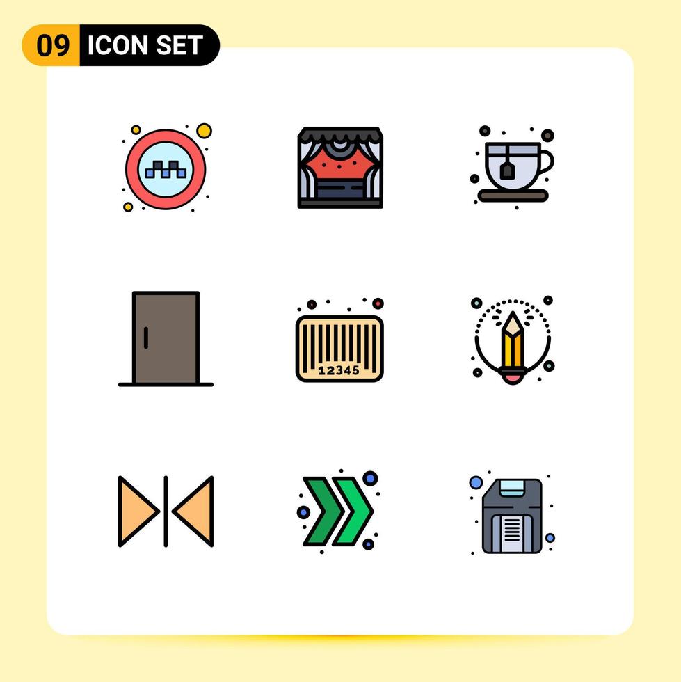 9 Creative Icons Modern Signs and Symbols of bar code sale diet home appliances furniture Editable Vector Design Elements
