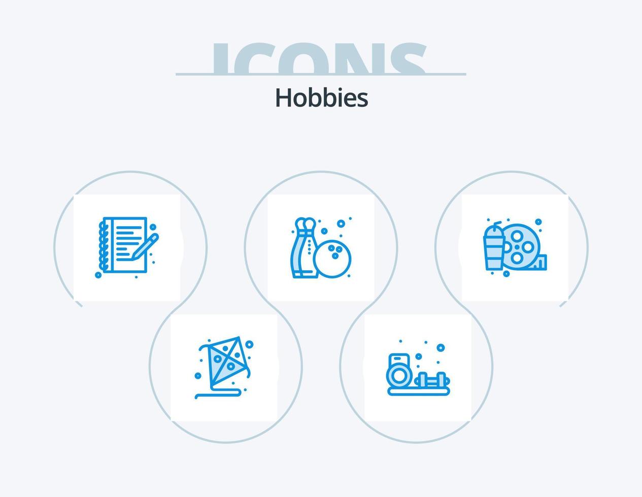Hobbies Blue Icon Pack 5 Icon Design. hobby. drink. hobby. real. hobbies vector