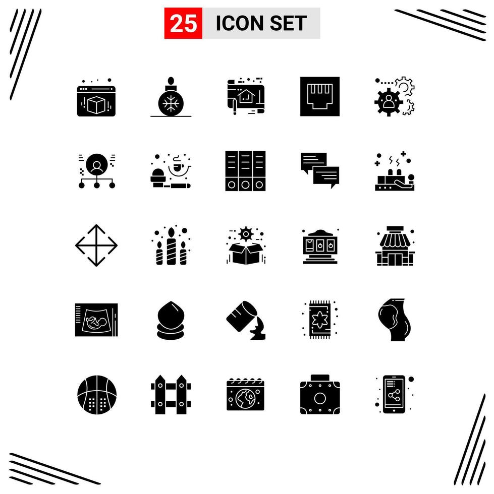 Stock Vector Icon Pack of 25 Line Signs and Symbols for team people sketch human ethernet Editable Vector Design Elements