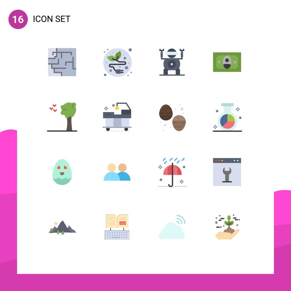 conjunto de dieciséis comercial plano colores paquete para Servicio cama juguete naturaleza cenador editable paquete de creativo vector diseño elementos