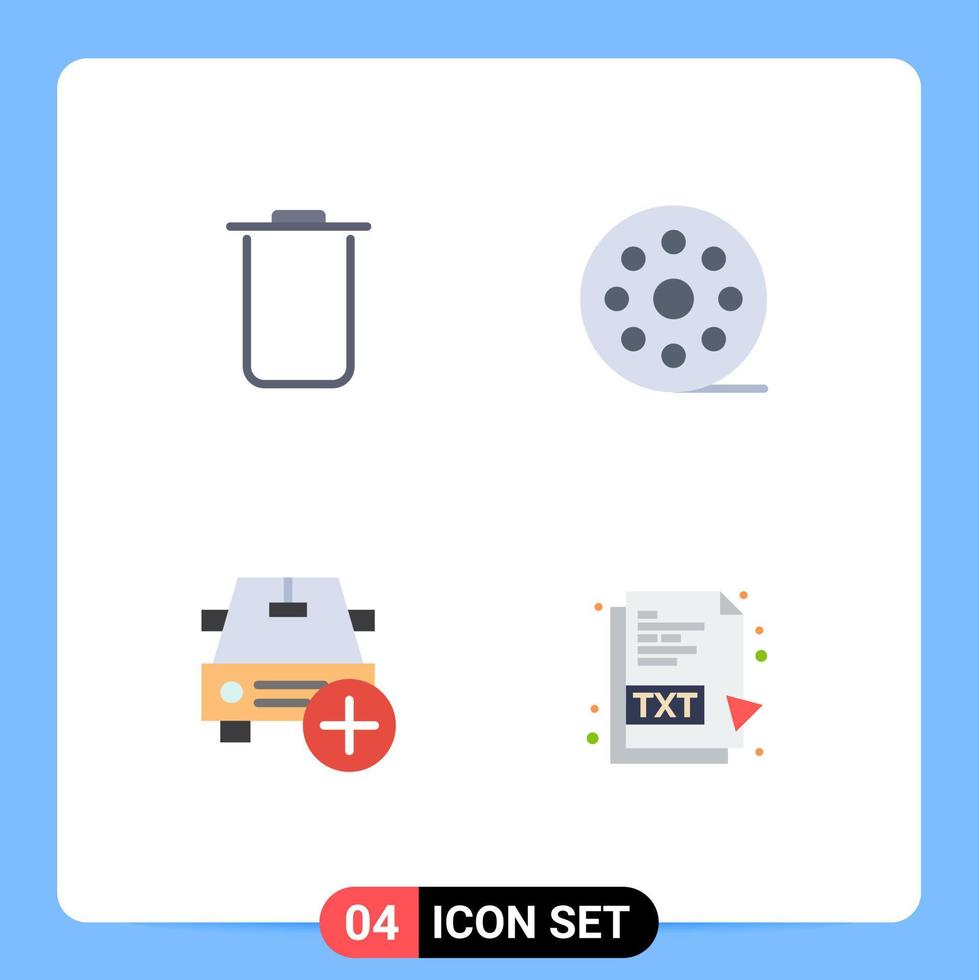 4 Universal Flat Icon Signs Symbols of instagram more cinema multimedia vehicles Editable Vector Design Elements