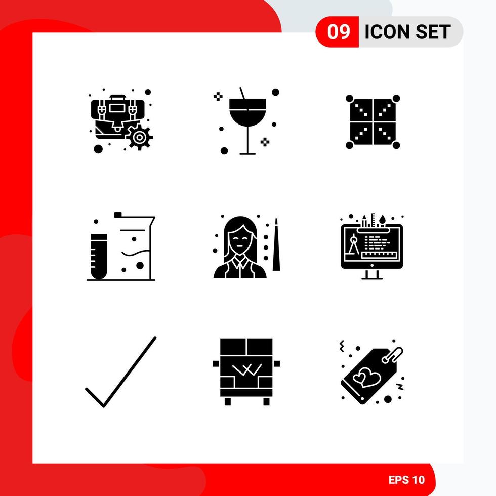 9 Creative Icons Modern Signs and Symbols of billiards laboratory coding flasks rule Editable Vector Design Elements