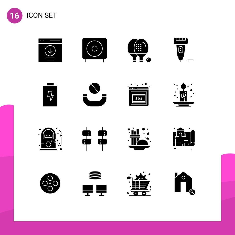 Universal Icon Symbols Group of 16 Modern Solid Glyphs of payment cashless products ping equipment Editable Vector Design Elements