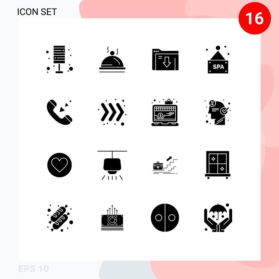 16 Creative Icons Modern Signs and Symbols of communication spa sign service spa download Editable Vector Design Elements