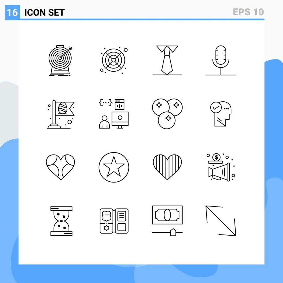 16 Creative Icons Modern Signs and Symbols of easter record education microphone broadcast Editable Vector Design Elements