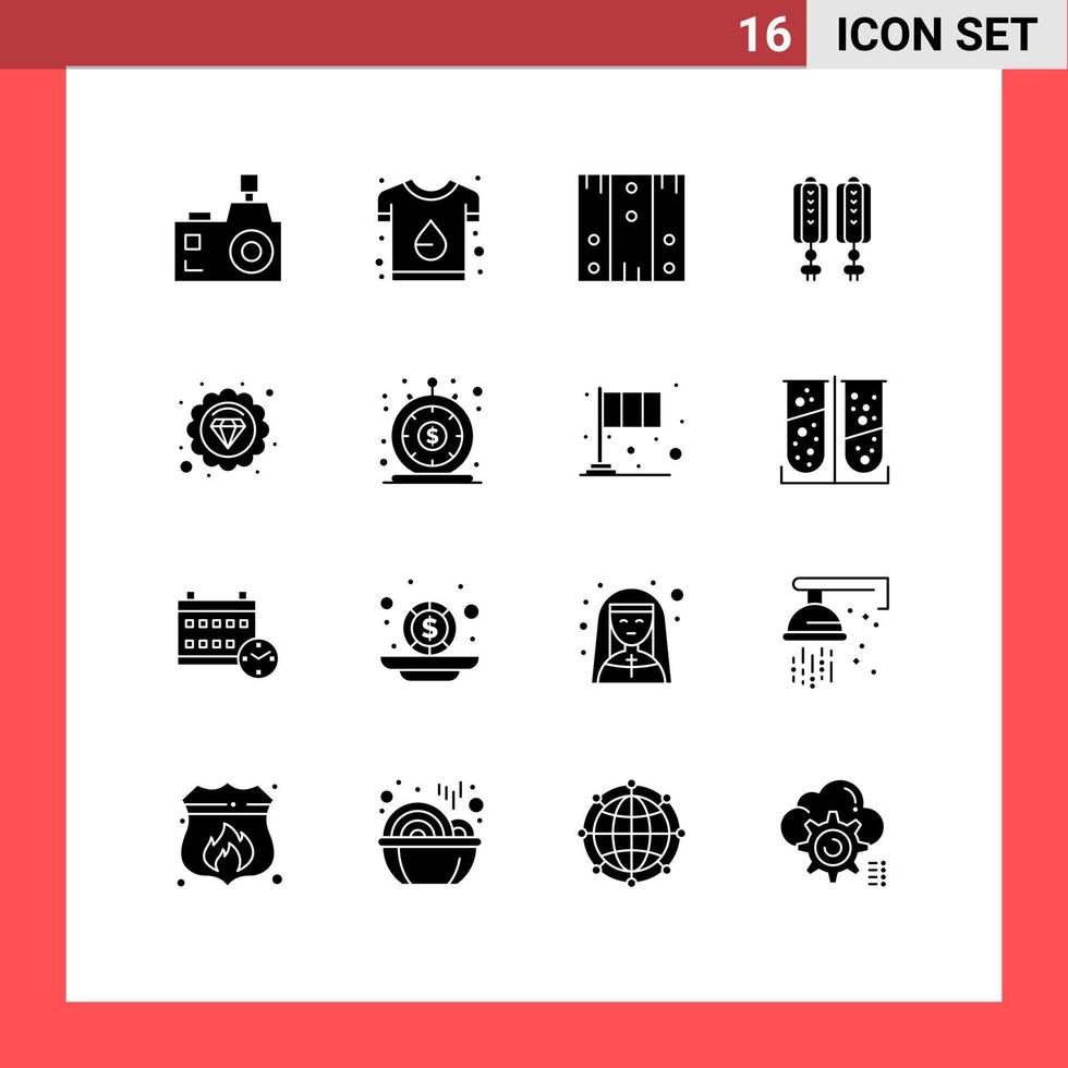 Modern Set of 16 Solid Glyphs Pictograph of chinese pendant print wood logistic Editable Vector Design Elements