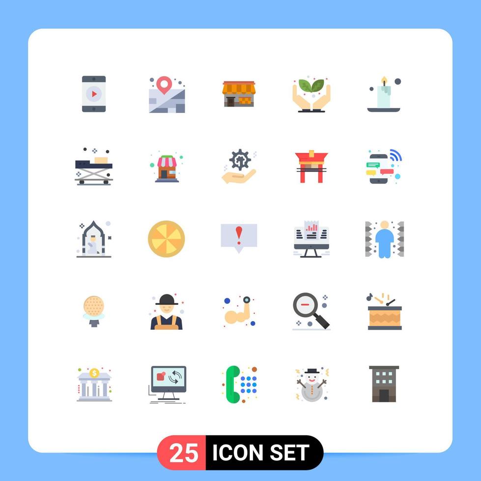 Set of 25 Modern UI Icons Symbols Signs for ambulance fire market candle protect Editable Vector Design Elements