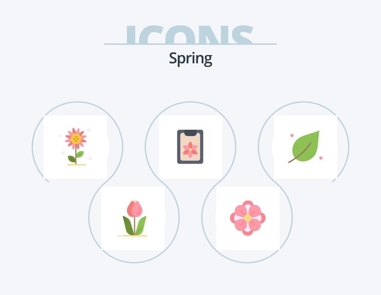 Spring Flat Icon Pack 5 Icon Design. ecology. spring. spring flower. clipboard. spring vector