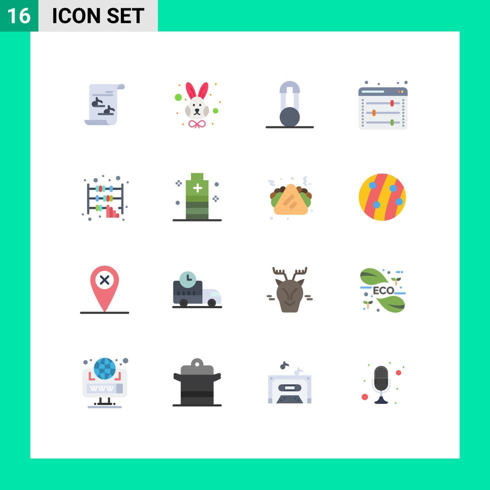 16 Universal Flat Colors Set for Web and Mobile Applications business web setting baby web preferences equalizer Editable Pack of Creative Vector Design Elements