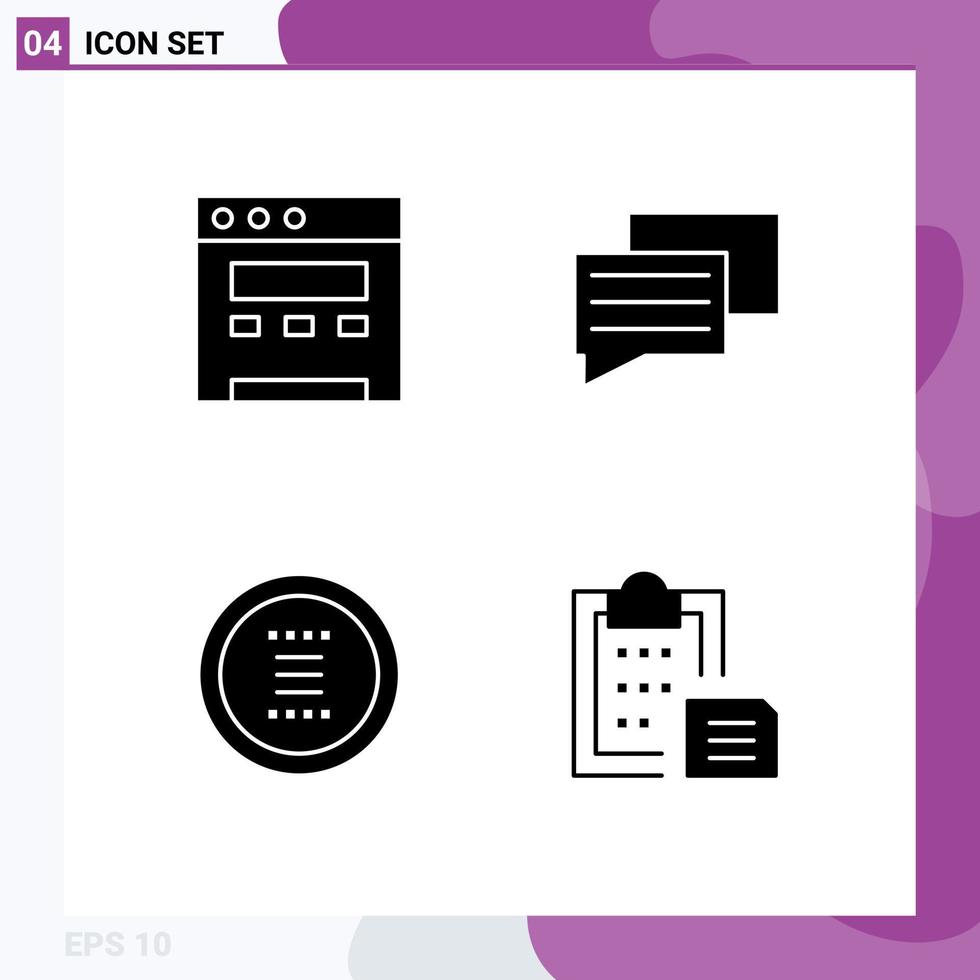 Solid Glyph Pack of Universal Symbols of browser navigation education circle document Editable Vector Design Elements