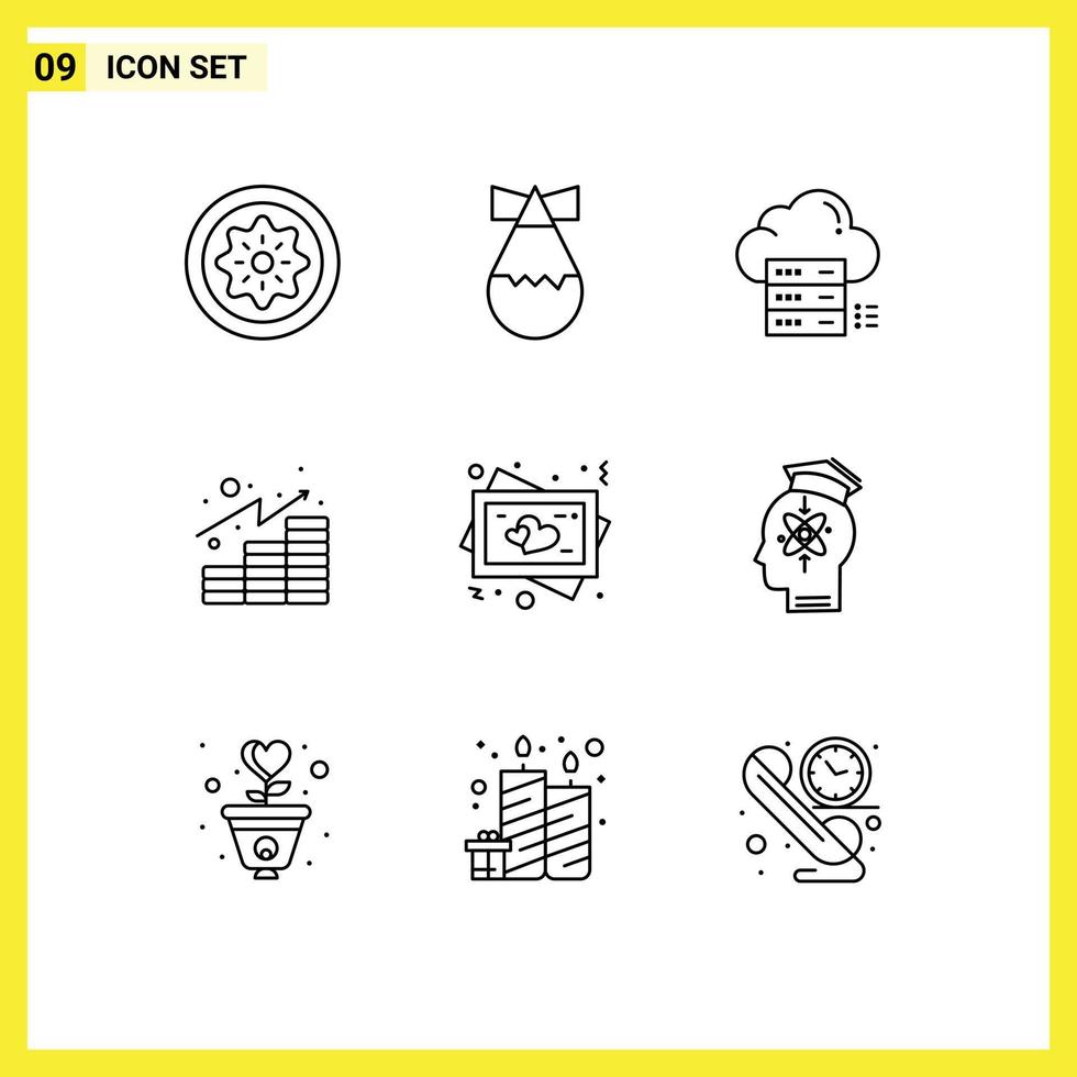 Editable Vector Line Pack of 9 Simple Outlines of frame gains sever finances share Editable Vector Design Elements