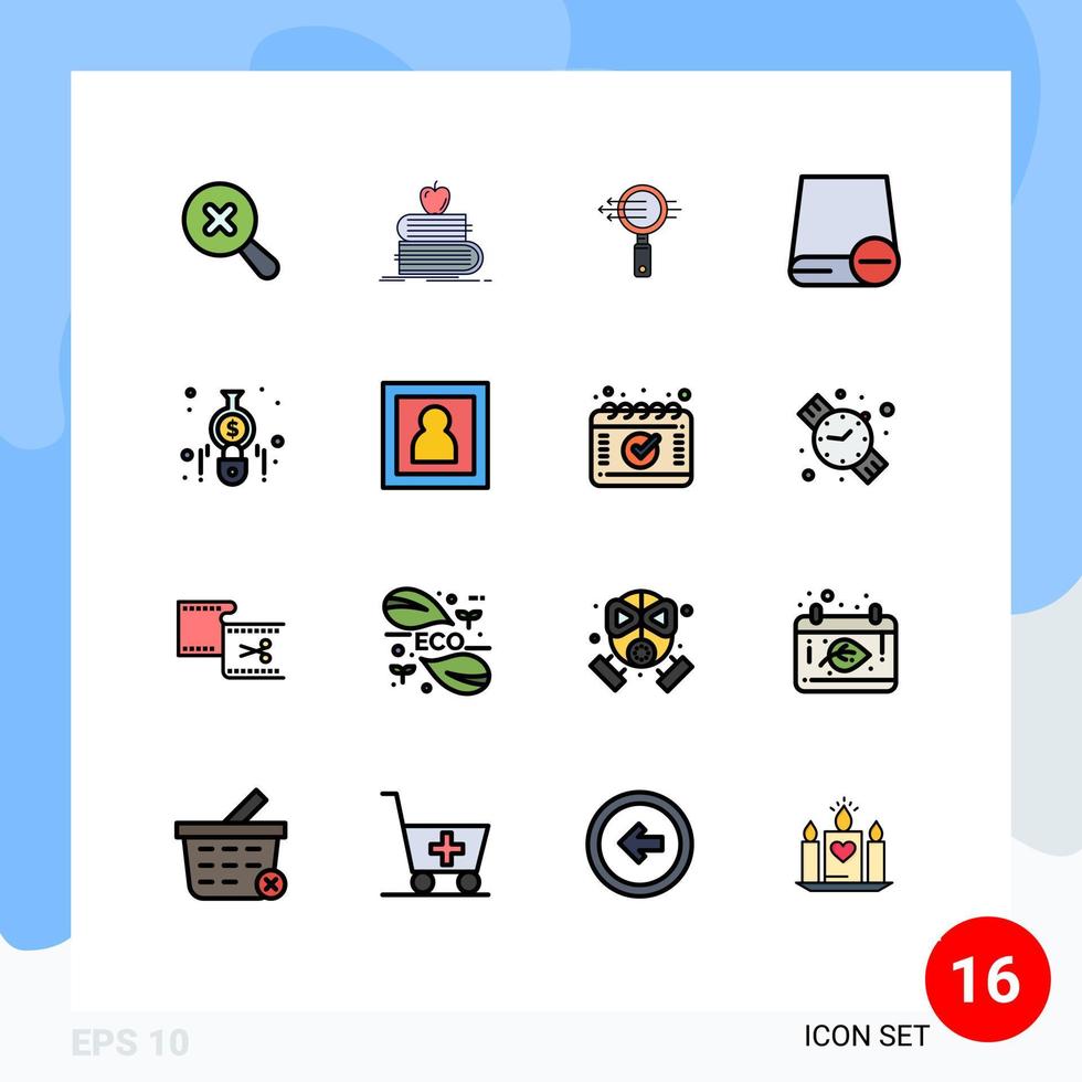 16 Creative Icons Modern Signs and Symbols of accounting gadget search drive computers Editable Creative Vector Design Elements
