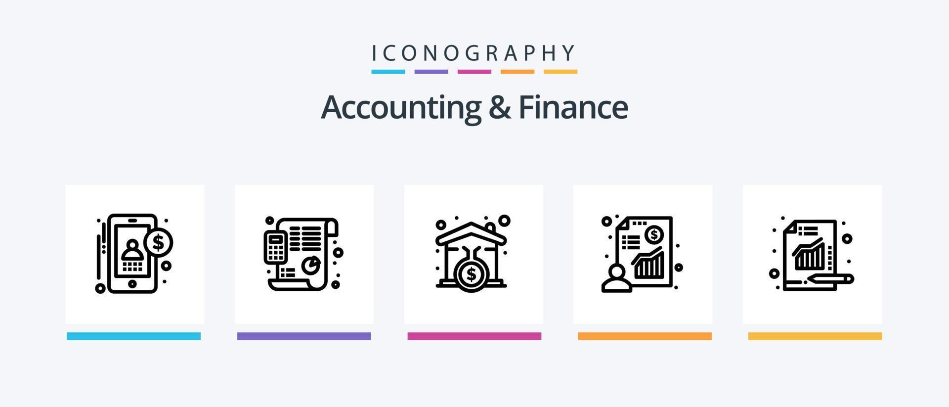 Accounting And Finance Line 5 Icon Pack Including profit. coins. chart. revenue. income. Creative Icons Design vector