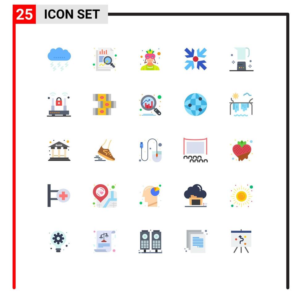 Set of 25 Modern UI Icons Symbols Signs for drink beverage mask minimize arrows Editable Vector Design Elements