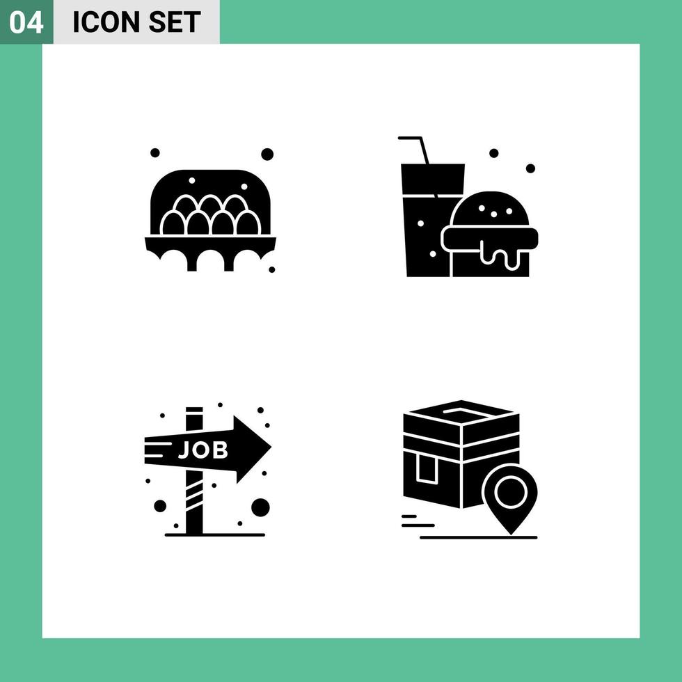 Pack of Modern Solid Glyphs Signs and Symbols for Web Print Media such as agriculture job direction food food khana Editable Vector Design Elements