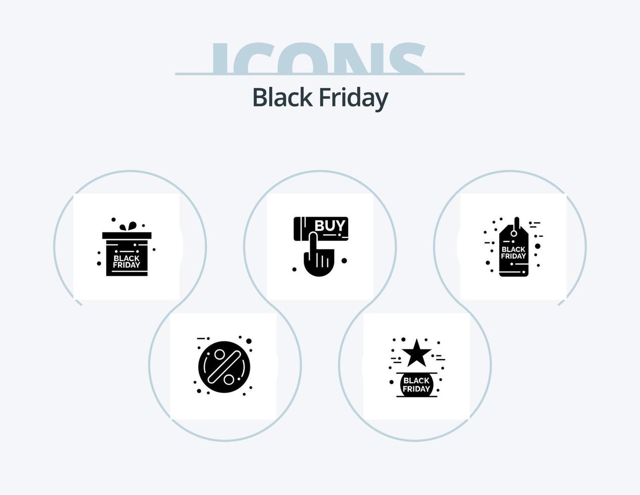 negro viernes glifo icono paquete 5 5 icono diseño. descuento. mano. estrella. hacer clic. rebaja vector