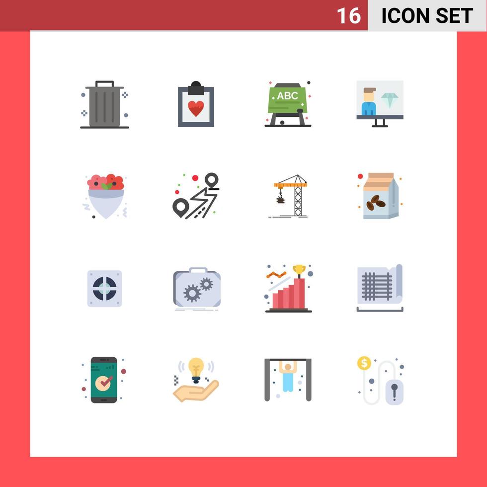 16 Thematic Vector Flat Colors and Editable Symbols of crepe food formula fast programmer Editable Pack of Creative Vector Design Elements