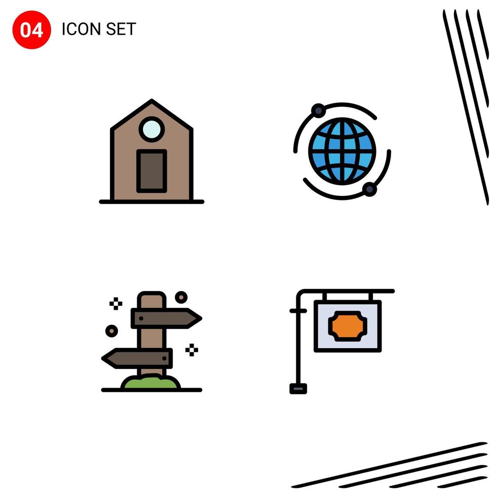 4 Creative Icons Modern Signs and Symbols of label tourism world direction sign Editable Vector Design Elements