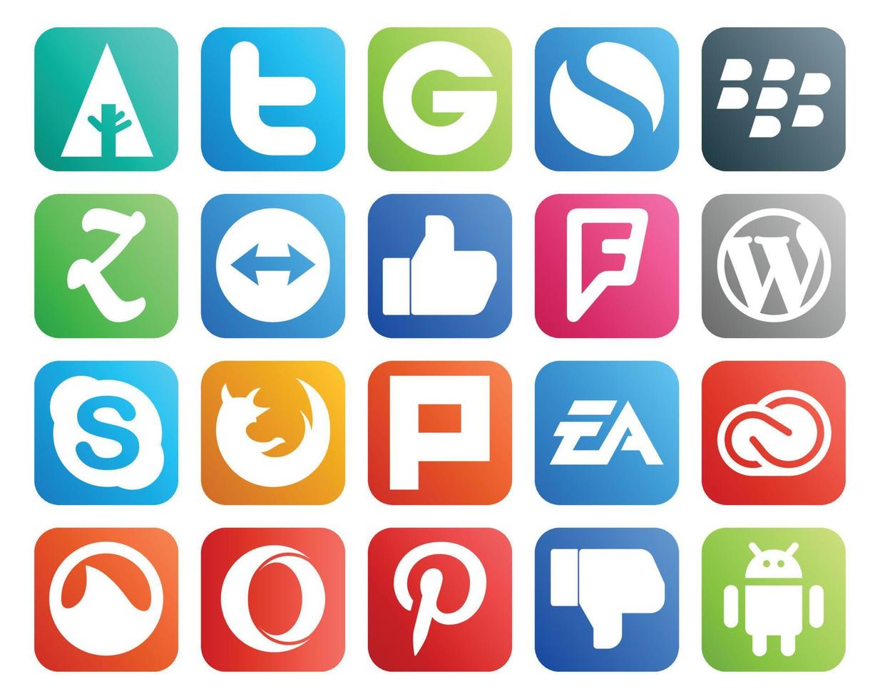 20 Social Media Icon Pack Including electronics arts browser like firefox skype vector