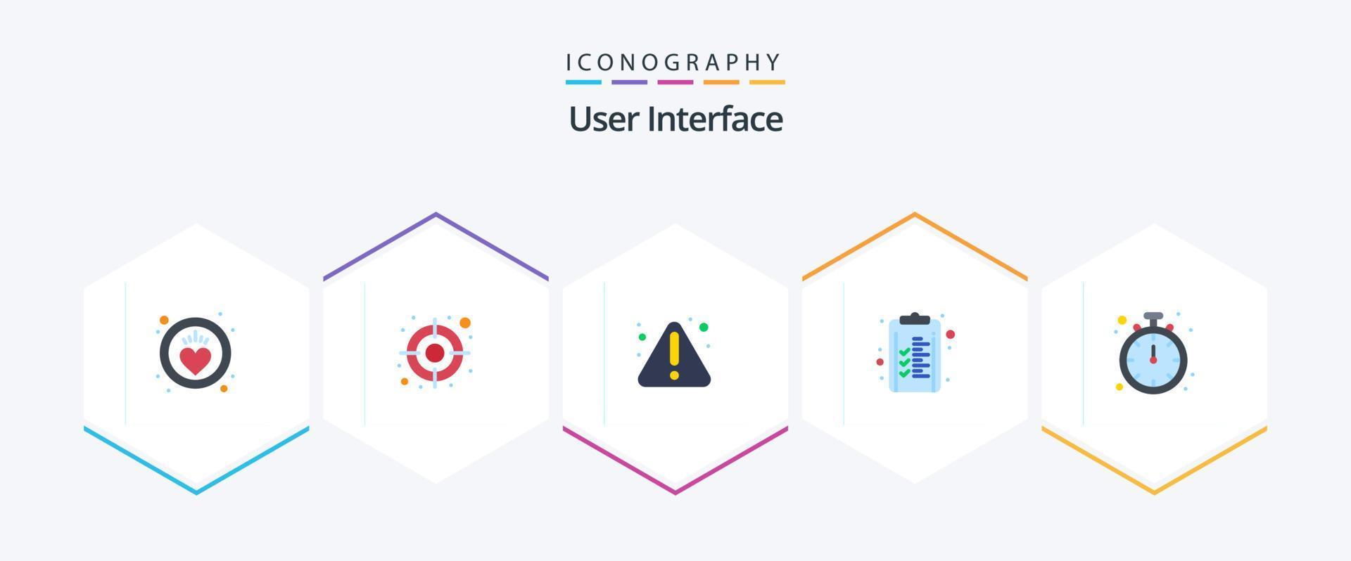 User Interface 25 Flat icon pack including . timer. warning. watch. finance vector