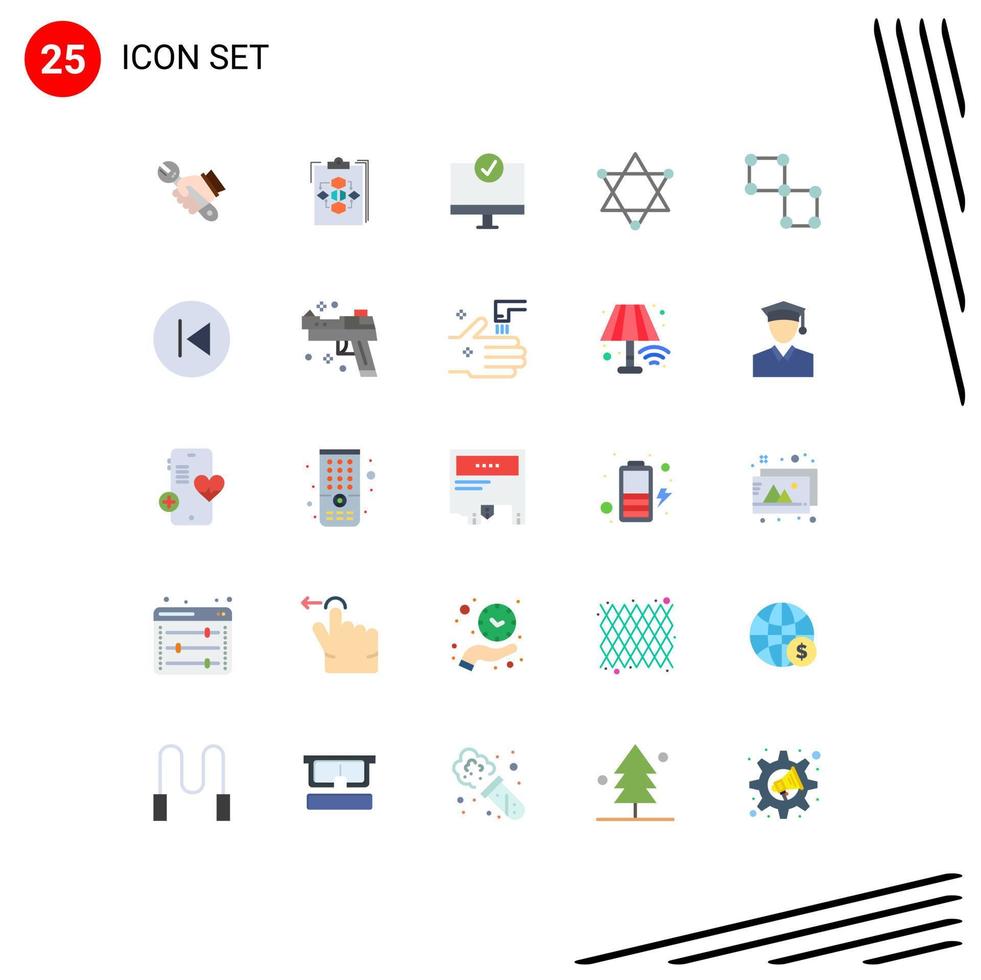 Editable Vector Line Pack of 25 Simple Flat Colors of figure gadget flow devices computers Editable Vector Design Elements