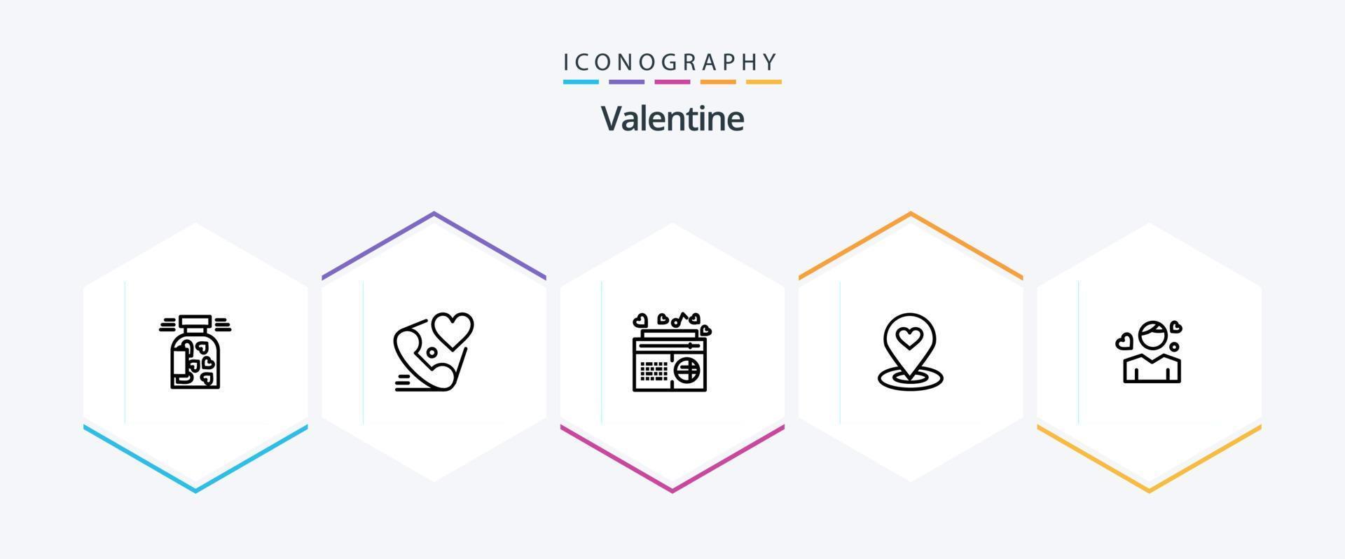 Valentine 25 Line icon pack including love. valentines. love. valentine. love vector
