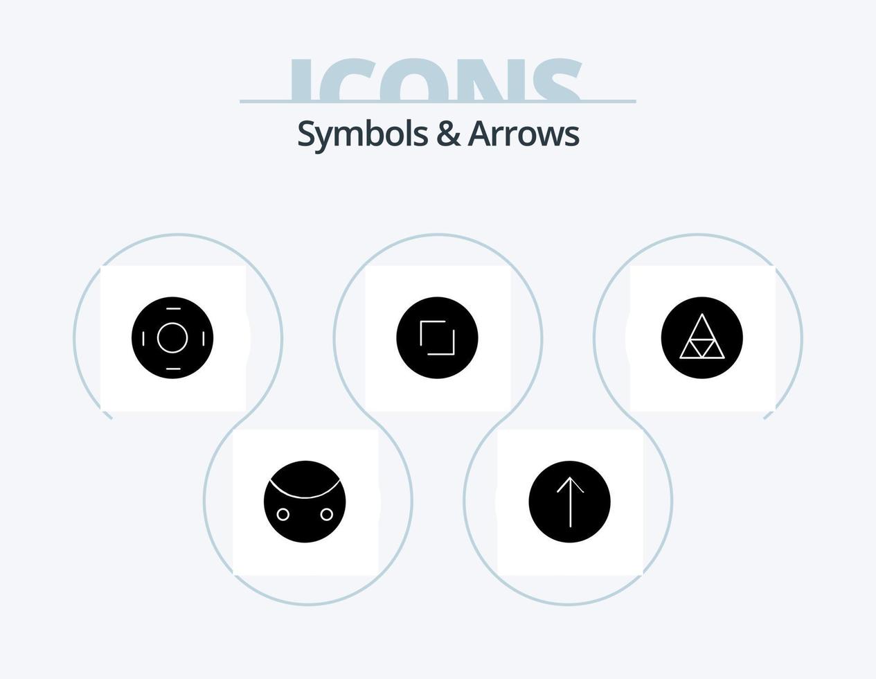 Symbols and Arrows Glyph Icon Pack 5 Icon Design. sign. magic. sign. zoom. circle vector